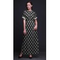 thumbnail image 4 of Bimba Rayon Floral Block Ladies Long Gown Boho Beach Cocktail Party Maxi SlitDress-XXX-Large, 4 of 6