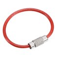 thumbnail image 1 of Unique Bargains 90mm Longueur PVC Revêtu en Acier Inoxydable Boucle Porte-Clés Câble Rouge 4 Comte, 1 of 6