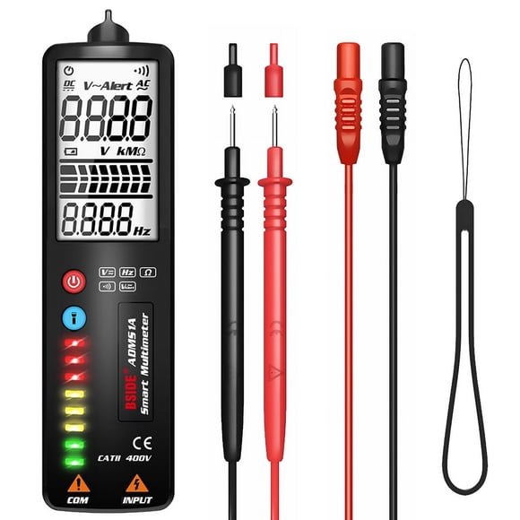 Yeacher MAXRIENY ADMS1A/ADMS1Q(optional) Digital 2.4 Inch LCD Display Screen Multimeter 8 LED Indicators 3 Line Display Auto Voltage Tester Voltmeter Intelligent Multipurpose Tool