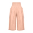 thumbnail image 4 of Capris Extensibles pour Femmes Pantalon Court Jambe Échancrée Grande Taille Polyester Dames Grande Taille Capris Pantalons Capris Style C-20 Roses m, 4 of 5