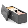 thumbnail image 1 of Patiojoy 43 Inches Folding Storage Ottoman Bench Linen End of Bed Bench with Padded Seat, 1 of 9