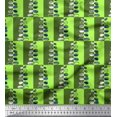thumbnail image 1 of Soimoi Poly Georgette Fabric Check & Leaves Artistic Print Fabric by Yard 42 Inch Wide, 1 of 1