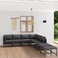 thumbnail image 1 of vidaXL 8 Piece Garden Lounge Set with Cushions Poly Rattan Grey, 1 of 5