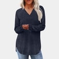 thumbnail image 2 of BLVB Womens Soft Long Sleeve V Neck Shirts Solid Color Casual Ribbed Knitted Pullover Tunic Tops Lightweight Curvy Sweaters, 2 of 7