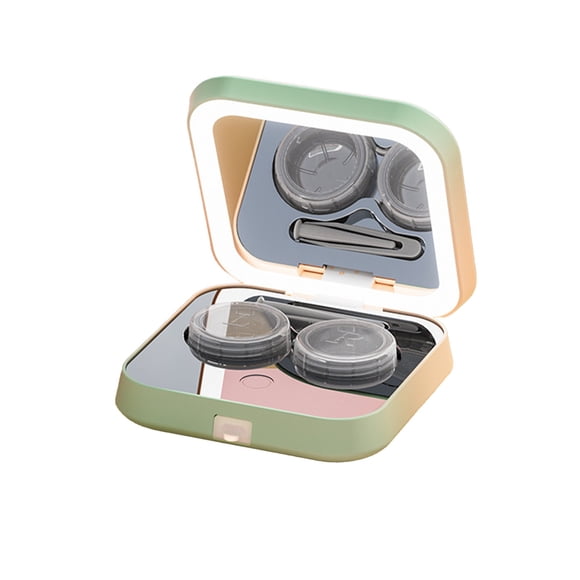 Green Contact Lens Cleaner For Contacts Glasses Case Cute Automatic Vibration Cleaner Makeup Mirror Electric Protein Remover Plastic