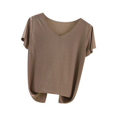 Posijego Hauts de Sommeil pour Femmes Manches Courtes Col en V Chemises de Pyjama Légères T-Shirts Décontractés d'Été