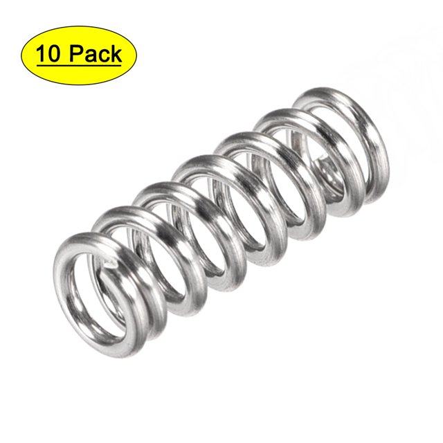Unique Bargains 6mm x 1mm x 15mm 304 Ressort de Compression en Acier Inoxydable 37.2N Capacité de Charge 10Pcs