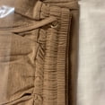thumbnail image 4 of AherBiu Womens Linen Pants Straight Leg Summer Casual Loose Trousers High Waisted Drawstring Long Pants, 4 of 6