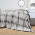 thumbnail image 1 of Nestl Ultra Plush Heavy Thick Raschel Imitation Mink Bed Blanket, 55 x 82, Gray Plaid, 1 of 5