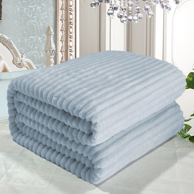 ZZkhGO Small Double Layer Raschel Blanket, Cozy Fleece Throw Blanket, Soft Warm Blanket for Sofa Travel