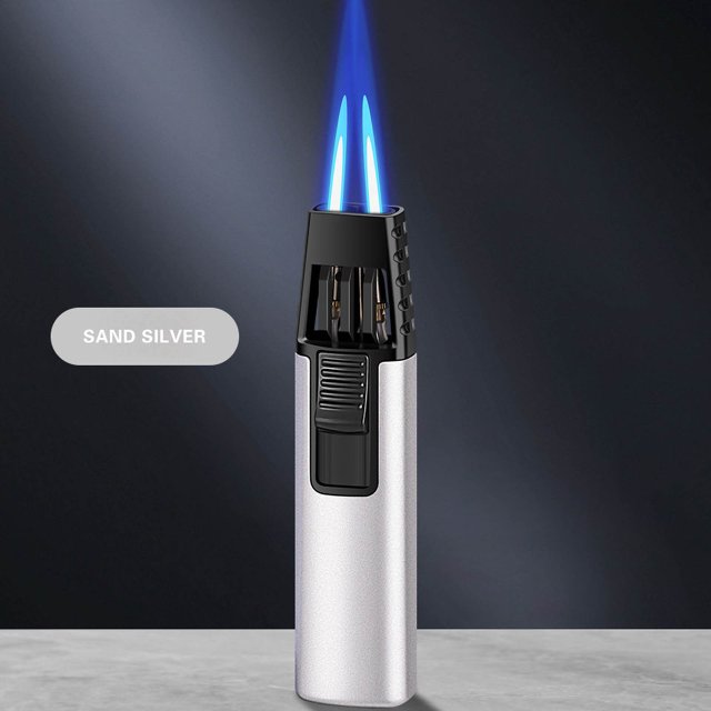 RYRDWP Windproof Straight Torch Blue Flame Lighter Butane Torch Turbine Torcher Inflatable Gas Windproof Lighter Refillable Butane Lighter For Outdoor BBQ Baking