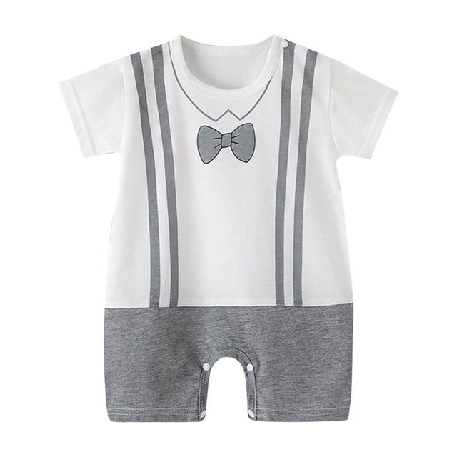 MeetoTime Combinaisons Bébé Garçons Filles Imprimé Col Rond Manches Courtes T-Shirt Nourrisson Tout-Petit Vêtements d'Été Bébé