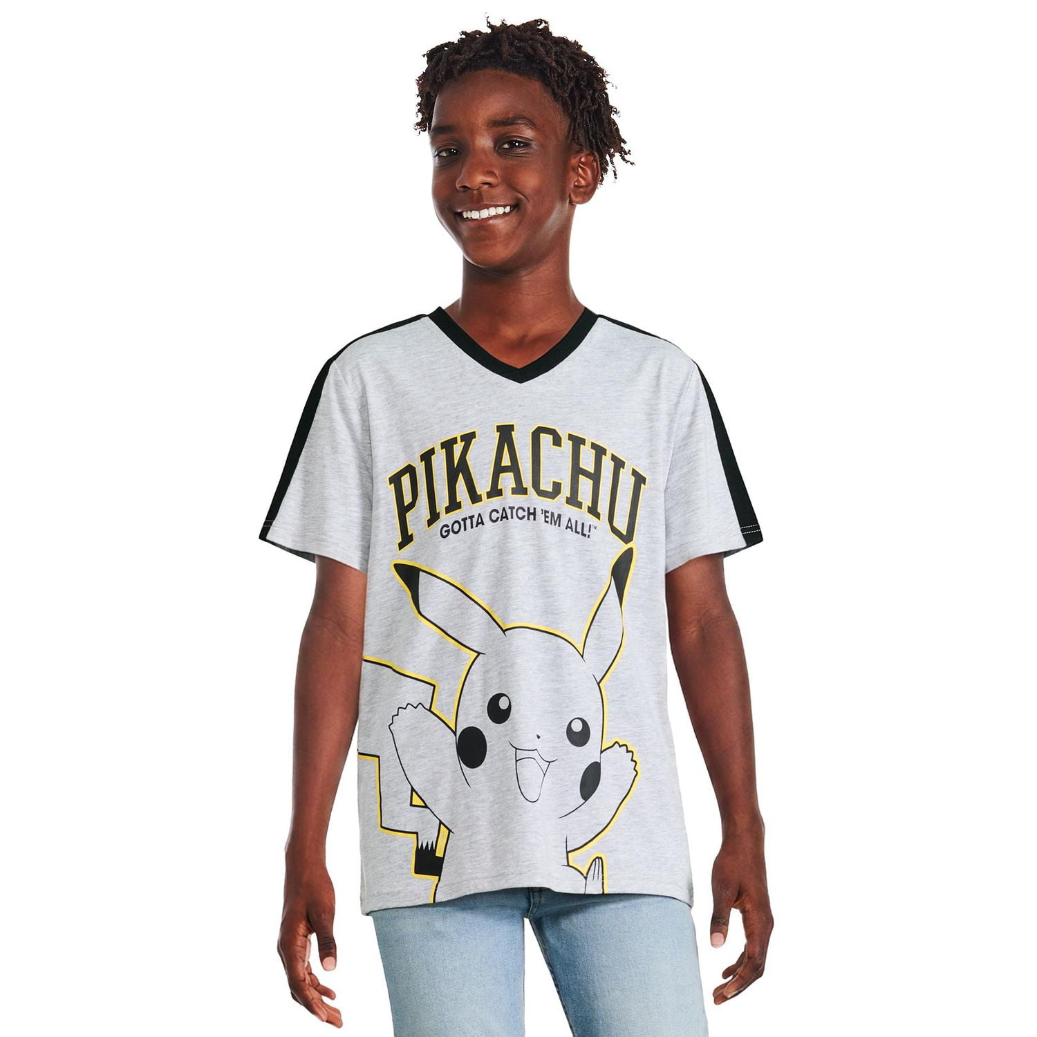 T-shirt à imprimé graphique Pikachu Pokémon pour garçons