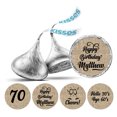 thumbnail image 1 of Darling Souvenir Cheers 70th Birthday Custom Name Stickers 190 Pcs Candy Labels Party Favor-Brown, 1 of 2