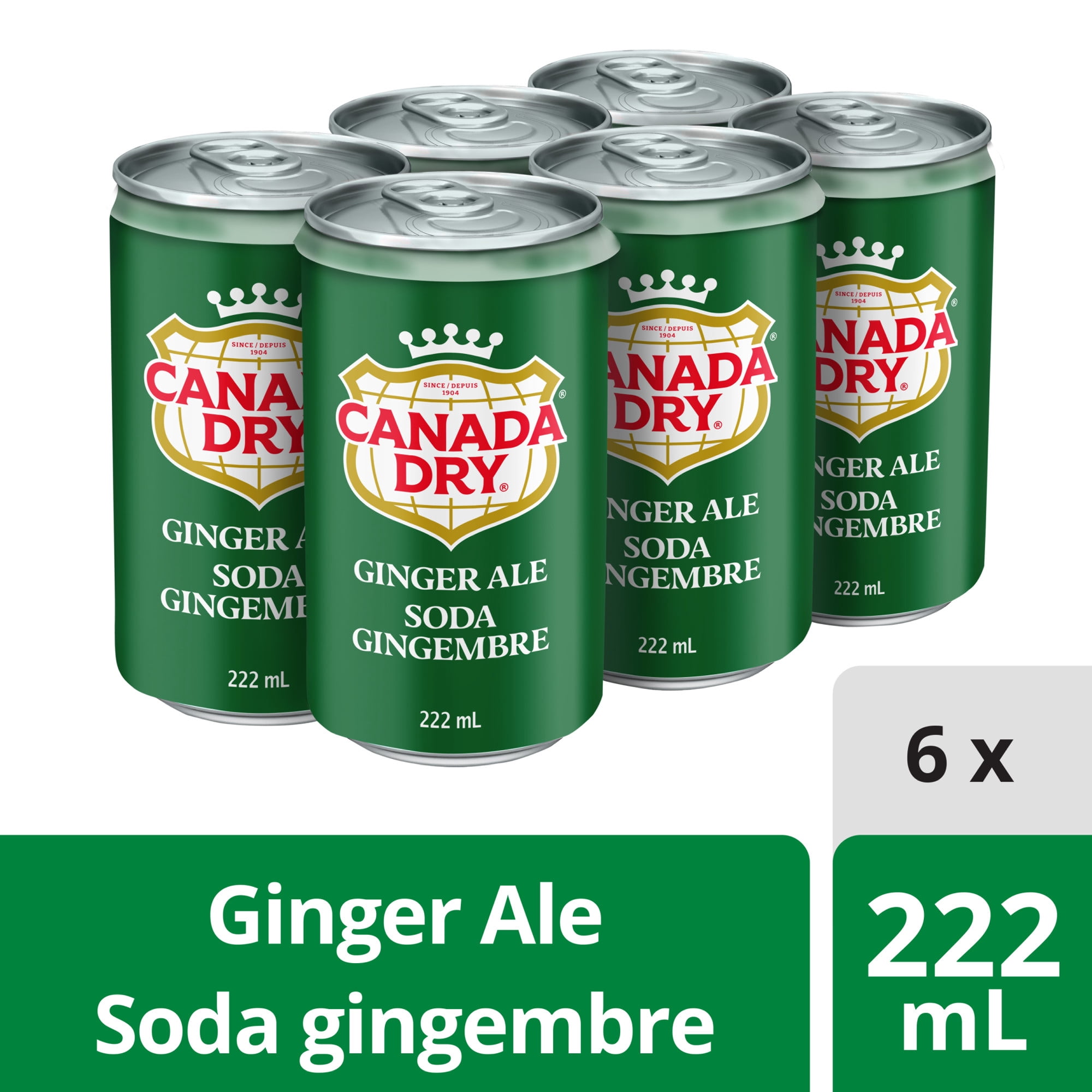 Soda gingembre Canada DryMD - Emballage de 6 mini-canettes de 222 mL