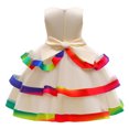 thumbnail image 4 of B91xZ Robe Florale Sans Manches pour Filles, Décontractée avec Poches, Beige 11-12 Ans, 4 of 5