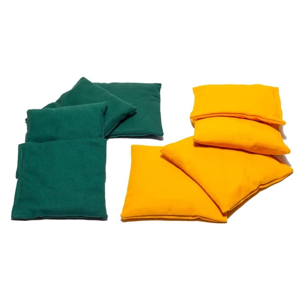 SC Cornhole Games Weather Resistant Cornhole Bags (Set of 8) - Professional Regulation Size- Use on Pro Corn Hole Boards or Bean Bag Toss Sets (Yellow/Green)