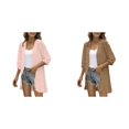 thumbnail image 1 of (2-Pack) Kcodviy Women Casual Cardigan Three Long Loose Cardigan Quarter Sleeve Open Front Comfy Sweater Lightweight Dots Cardigan Draped Evening Cardigans for Women Ruffles Cardigan, 1 of 7