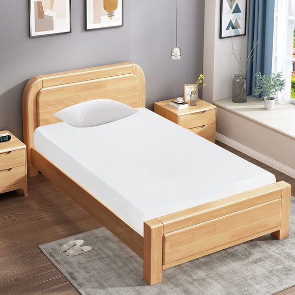 FDW Matelas en Mousse Mémoire Simple 6 Pouces, Fermeté Moyenne, Certifié CertiPUR-US, Lit en Boîte, Infusé de Gel, Blanc