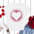 thumbnail image 1 of Meichang T-Shirt pour Femmes Joyeuse Saint-Valentin Chandails Cœur d'Amour T-Shirt Graphique Hauts Mignons Hauts T-Shirts de Fête Manches Courtes Col Rond T-Shirts Mode 2025, 1 of 5