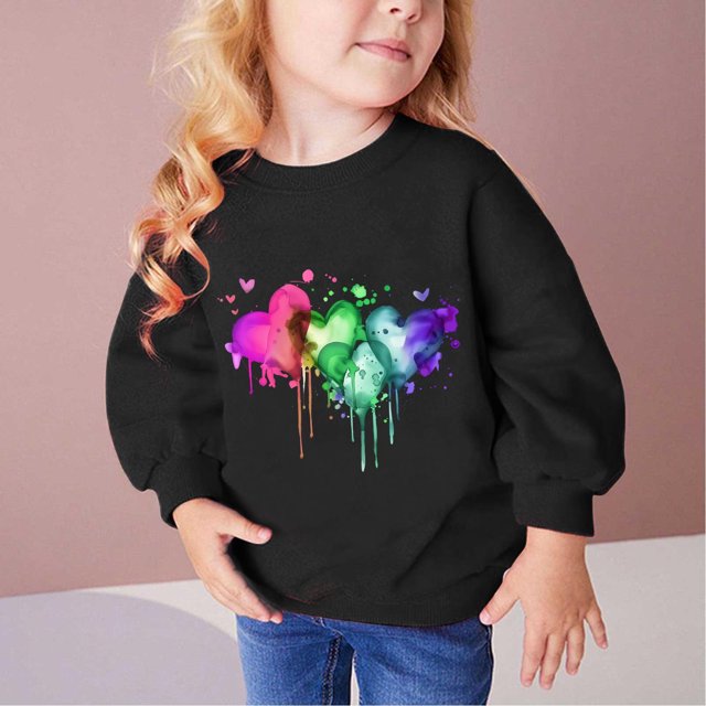 Rbaofujie Toddler Baby Girl Long Sleeve Sweatshirt Tops Basic Solid Color Oversized Sweater Shirts Kid Fall Clothes