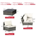 thumbnail image 2 of Patiojoy 7 Pcs Outdoor Patio Furniture Set All-Weather PE Rattan Sofa Set w/Coffee Table & Cushions Off White, 2 of 10