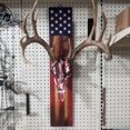 thumbnail image 4 of European Deer Mount Plaque Prey Display Rack Wooden Background Stars and Stripes Patterns Home Decor  A, 4 of 6