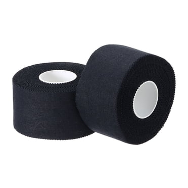 Uxcell Athletic Sports Tape Strong Adhesive Easy Tear with Serrated Edges - 1.5 in x 30 Ft, 2 Rolls, Black