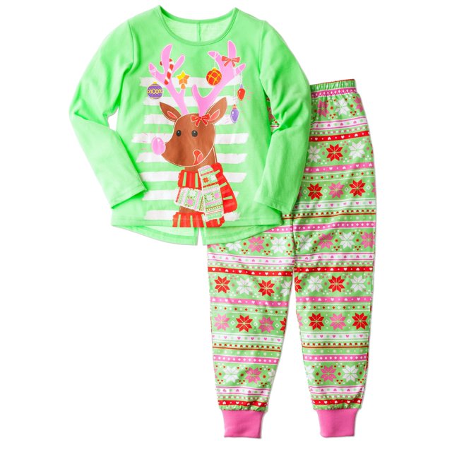 Komar Kids Girls' Pajama Cute Top and FunPants Sleepwear Set