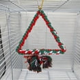 thumbnail image 4 of FHBVT Bird Cage Rope Swing Perch Gnaw Resistant Hanging Design Metal Core Tassel Chew Toy Cultivate Coordination Equilibrium for Budgie Canary Parakeet Cockatiel Bird Cage Pet Bird Supplies Decor, 4 of 6