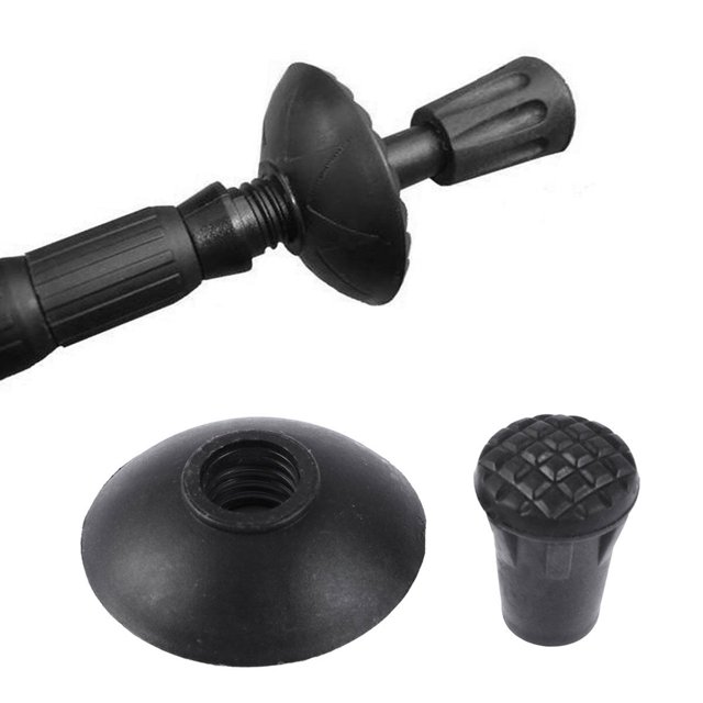 BRIGHTFUFU 8Set Walking Cane Tips Black Plastic Round for Hiking Outdoor Activities
