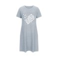 thumbnail image 4 of PEZHADA Chemises de Nuit pour Femmes Coton Doux Chemise de Nuit Courte Surdimensionnée pour Femmes Mode Imprimé Poitrine Robe de Nuit à Manches Courtes Chemises de Nuit à Manches Courtes pour Femmes Chemises à Manches Courtes pour Femmes, 4 of 9