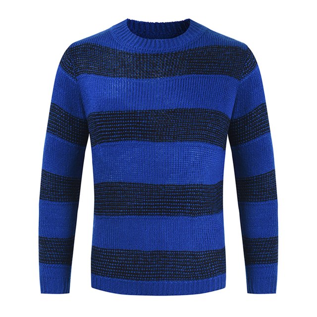 RKSTN Chandail pour Homme Automne Mode Hiver Nouveau Col Rond à Agencement de Couleurs Tendance de Personnalité Chandail à Rayures Décontracté Ample Chandails