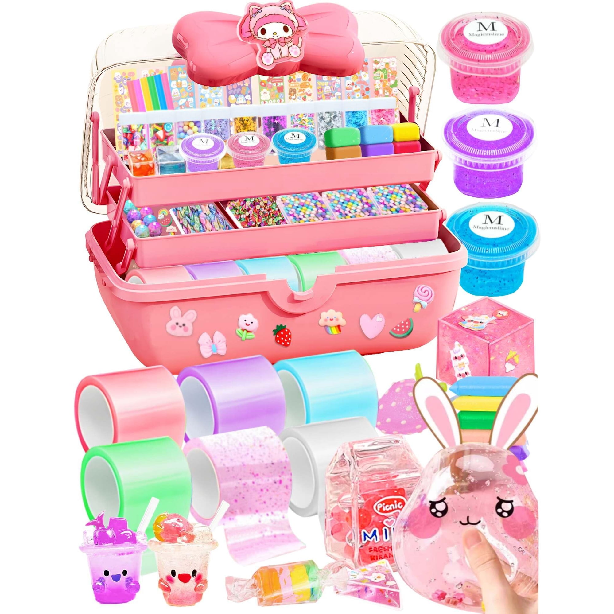 Jimcii Make Your Own Nano Tape Bubble Kit, with Pink Bow Box, Nano