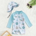 thumbnail image 2 of XDZJLR Boys Swim Set Rash Guard Long Sleeve Sun Bathing Beachwear Sets 12-24 Months, 2 of 3