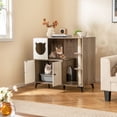 thumbnail image 2 of Gymax Meuble Cache-Litière pour Chat 5-en-1 Armoire à Litière pour Chat Agrandie, 2 of 10