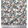 thumbnail image 1 of Soimoi Poly Georgette Fabric Leaves & Floral Block Print Fabric by The Yard 42 Inch Wide, 1 of 3