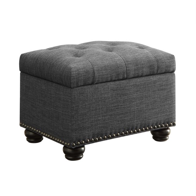 Convenience Concepts Designs4Comfort Pouf de Rangement 5e Avenue, Tissu Gris