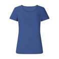 thumbnail image 3 of Dealovy Hauts de Sortie pour Femmes Manches Courtes Col Rond T-Shirts Ajustés Doux Couleur Unie Confortables T-Shirts Basiques, 3 of 5
