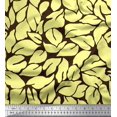 thumbnail image 1 of Soimoi Brown Poly Georgette Fabric Basil Leaves Print Fabric by Yard 42 Inch Wide, 1 of 3