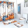 thumbnail image 1 of SIfdSeng Get it Fast Thanksgiving Pumpkin Shower Curtain Mat 4 Piece Set, 1 of 9