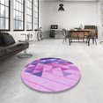 thumbnail image 4 of Ahgly Tapis d'Intérieur Lavable en Machine Carré Transitionnel Lilas Violet Vif, 8 Pieds Carré, 4 of 7