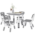thumbnail image 1 of Qaba 5 Pieces Height Adjustable Kids Table and Chair Set for Playroom Grey, 1 of 10