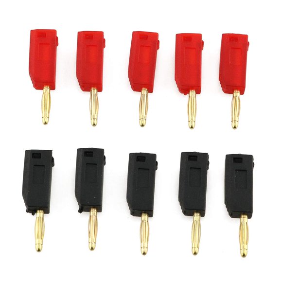E-outstanding 2mm Banana Plug 10PCS Red and Black 2mm Mini Stackable Banana Pin Jack Wire Cable Connector