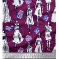 thumbnail image 1 of Soimoi Polyester Crepe Fabric Women & Camera Fashion Print Fabric by The Yard 52 Inch Wide, 1 of 3