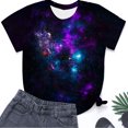 thumbnail image 4 of LUOGENLI T-shirts pour Femme pour Femmes T-Shirt à Col Rond pour Femme Étoile Mode Décontractée Imprimé Manches Courtes 4TG T-shirts pour Femmes T-shirts Graphiques T-shirts de la Saint-Patrick pour Femmes T-shirts Graphiques Vintage Pâques Violet G, 4 of 5