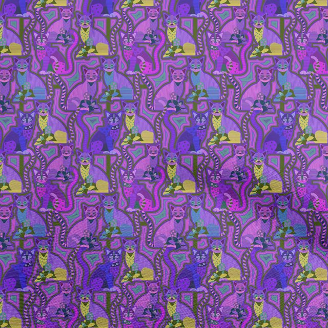 oneOone Rayon Purple Fabric Abstracts Sewing Material Print Fabric By The Yard 56 Inch Wide