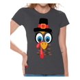 thumbnail image 1 of Awkward Styles Thanksgiving T-Shirt Turkey Face Shirts for Women, 1 of 4