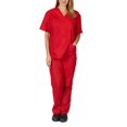 thumbnail image 1 of Tralilbee Women's Nursing Uniform Scrub Set – 2 Pockets (V-Neck with Cargo Pant), 1 of 4