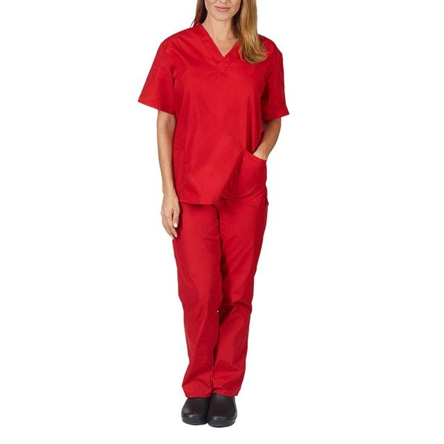 Tralilbee Women's Nursing Uniform Scrub Set – 2 Pockets (V-Neck with Cargo Pant)